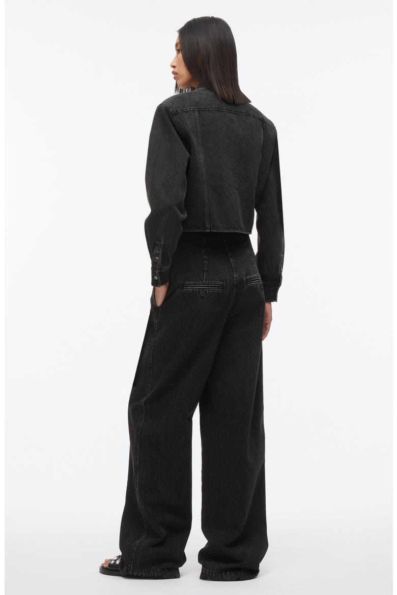 Cropped Denim Shirt Jacket, Alternate, color, WASHED BLACK