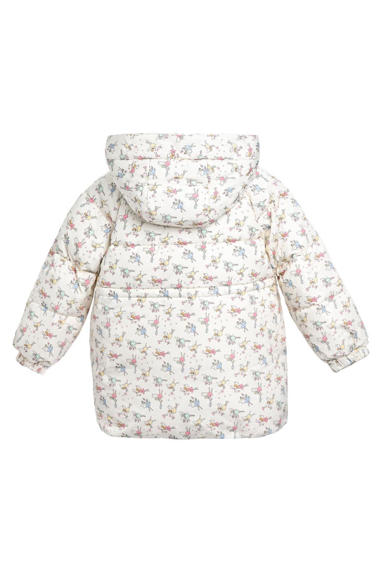 Floral Bow Hooded Coat, Alternate, color, Cream