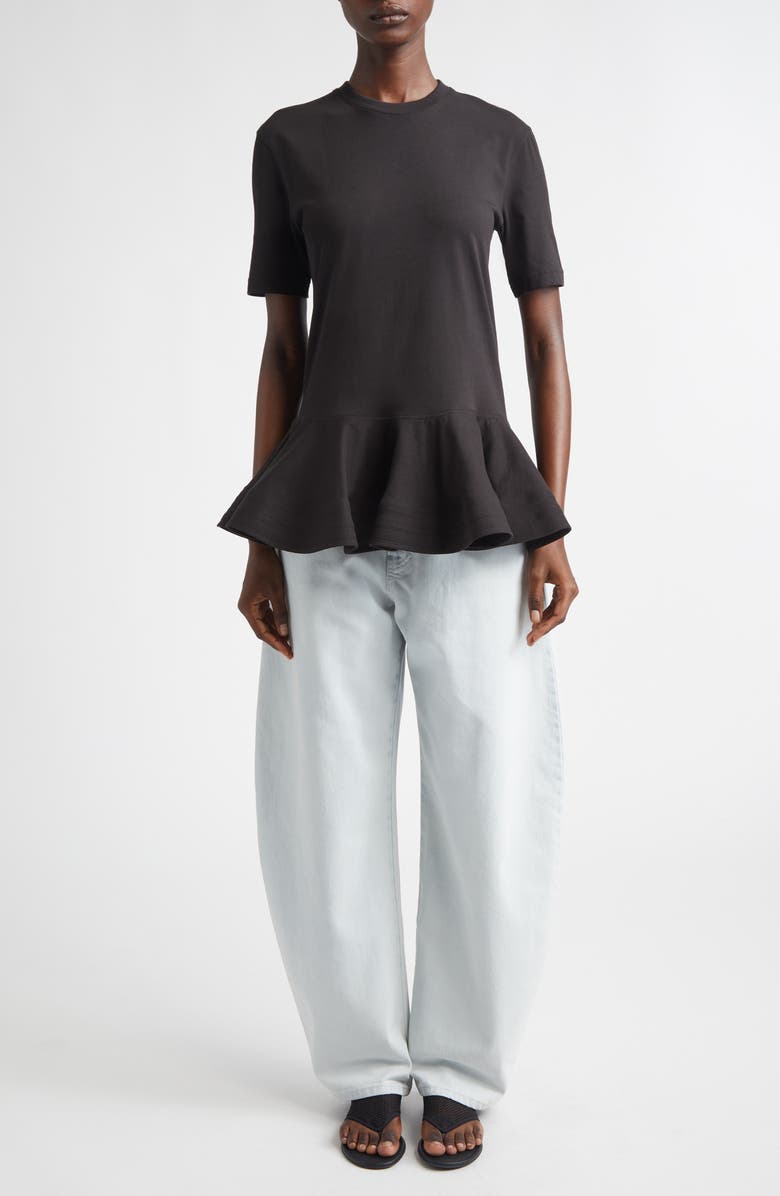 Alaïa Peplum T-Shirt, Alternate, color, Noir Alaia