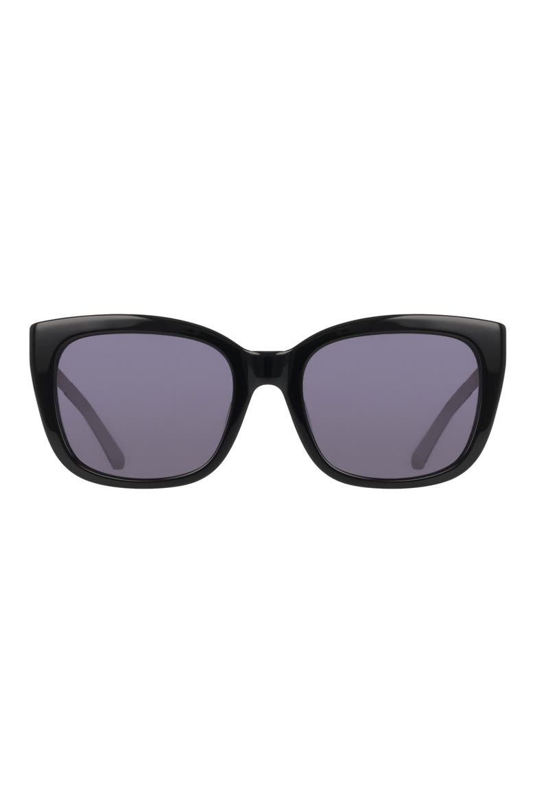 54mm Square Sunglasses, Main, color, BLACK