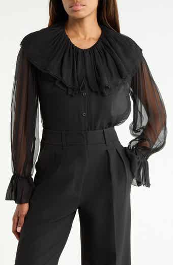 The Tiered Statement Ruffle Collar Blouse