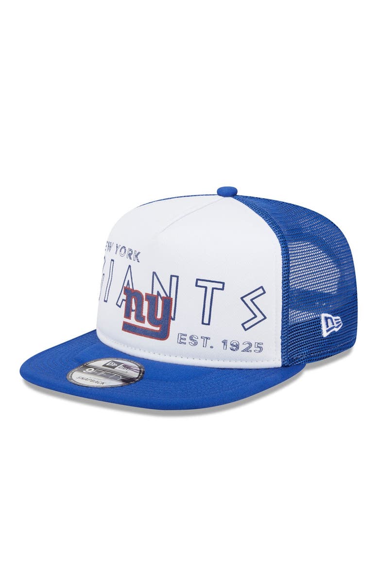 New Era Men's New Era White/Royal New York Giants Banger 9FIFTY Trucker Snapback Hat, Main, color, White