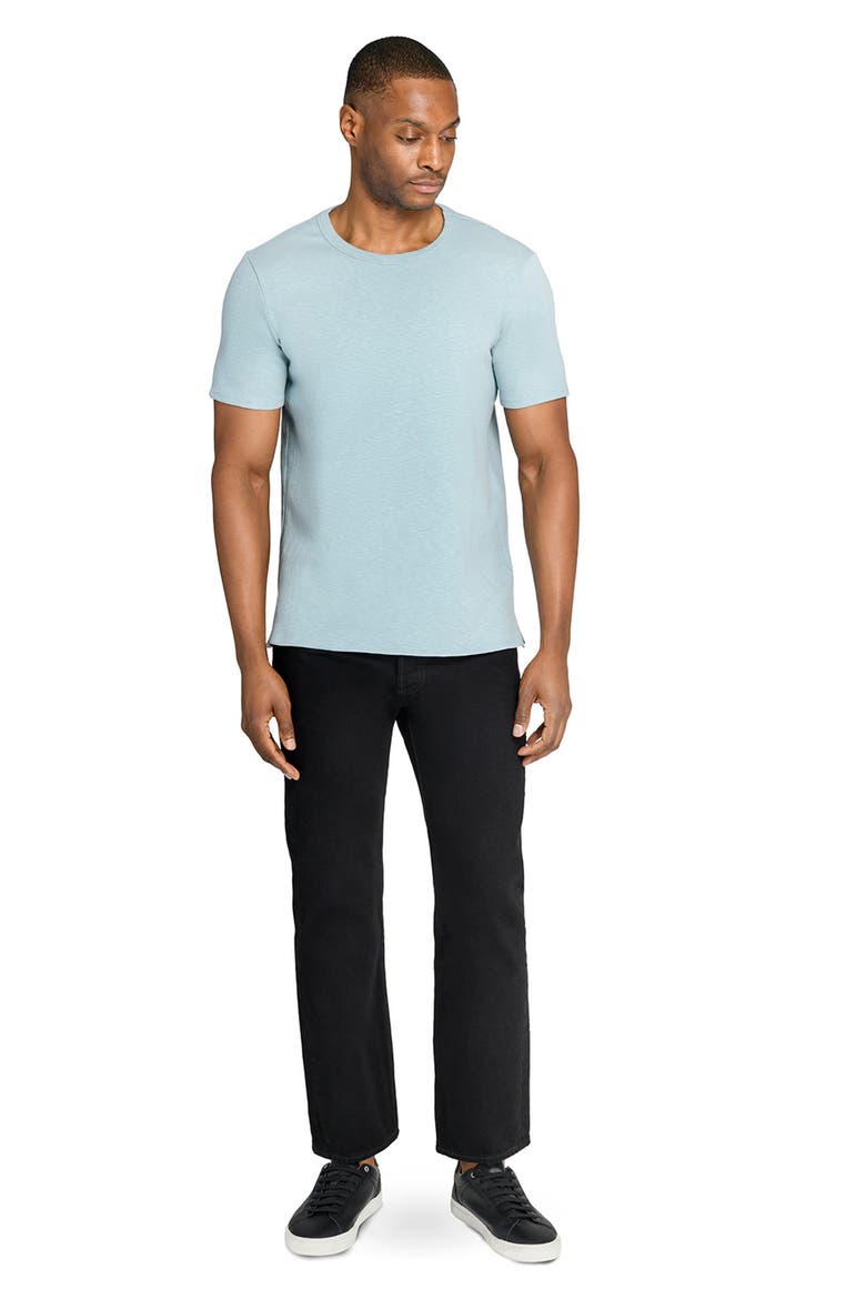 Asher Black Slub Stretch Cotton & Modal T-Shirt, Alternate, color, BLUE
