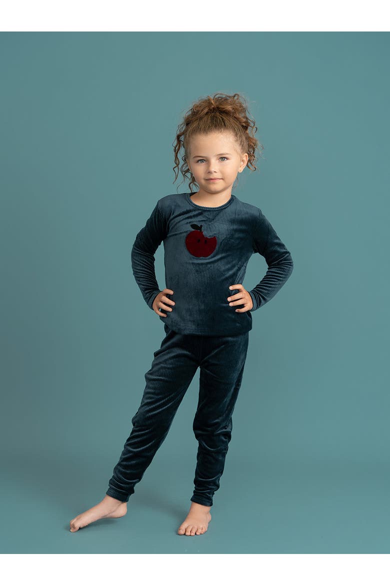 Apple Cotton Velour 2 Piece Top and Pant Set, Alternate, color, Clay