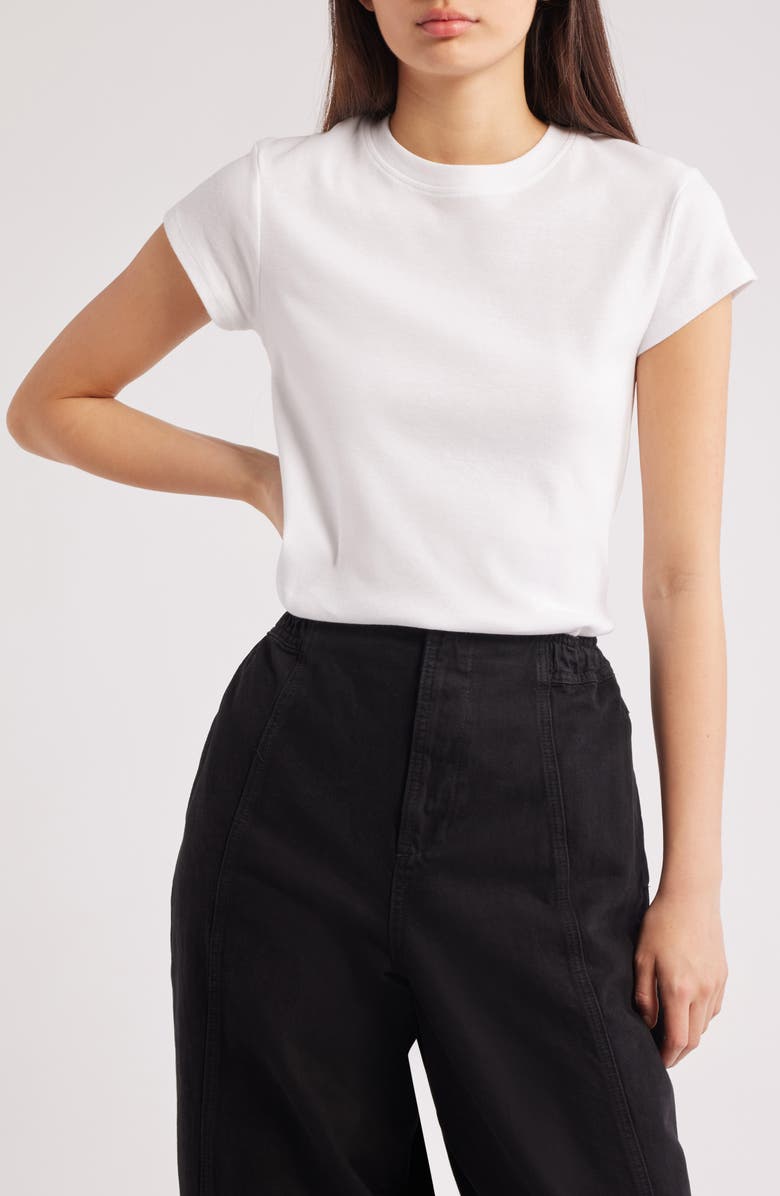 Topshop Everyday Cotton T-Shirt, Main, color, White