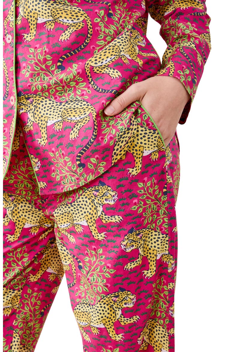 Long PJ Set, Alternate, color, Hot Pink