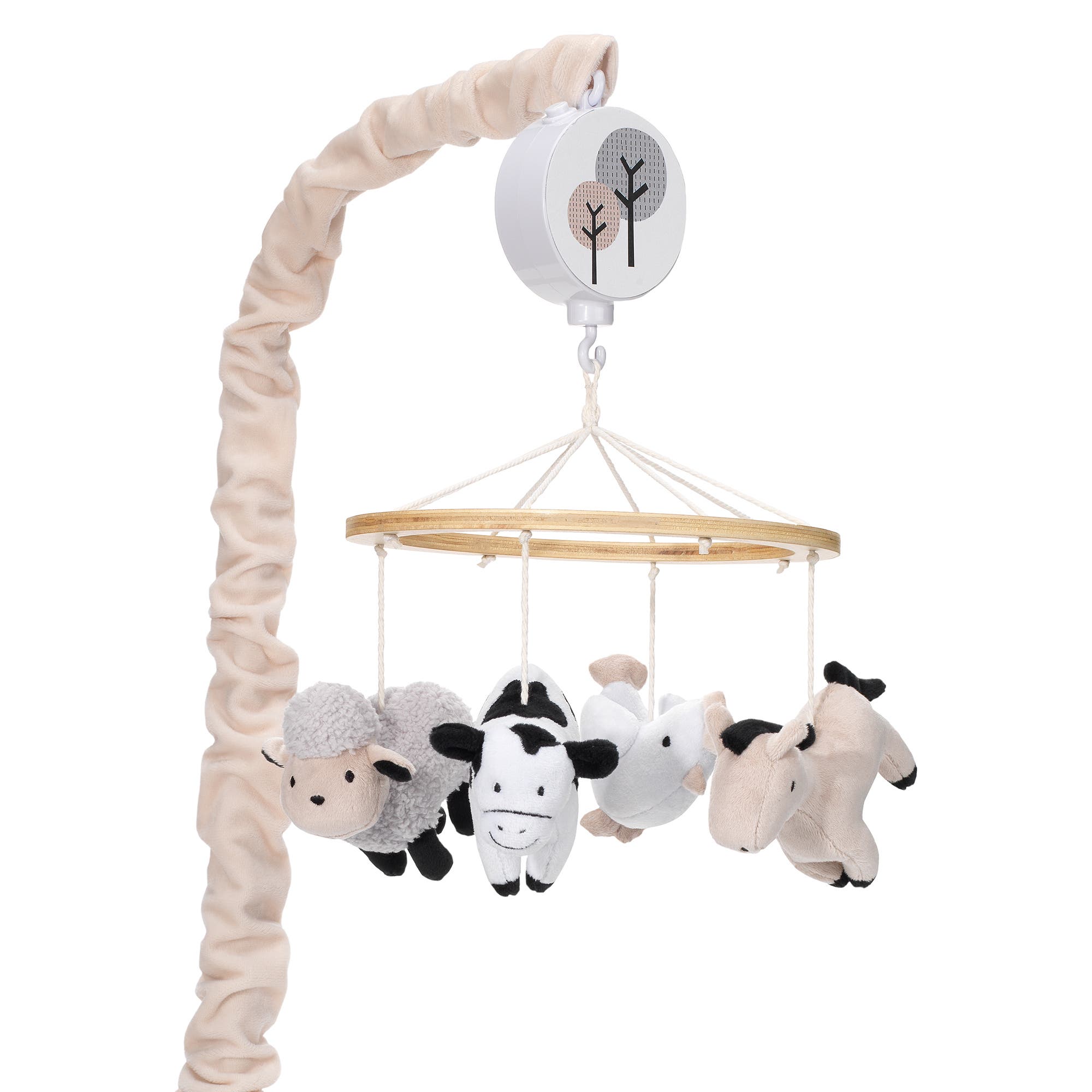 Lambs & Ivy Baby Farm Animals Musical Baby Crib Mobile Soother Toy in Multicolor 