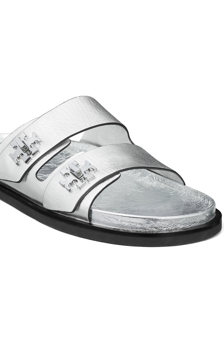Tory Burch T Lock Sport Slide Sandal, Alternate, color, Silver
