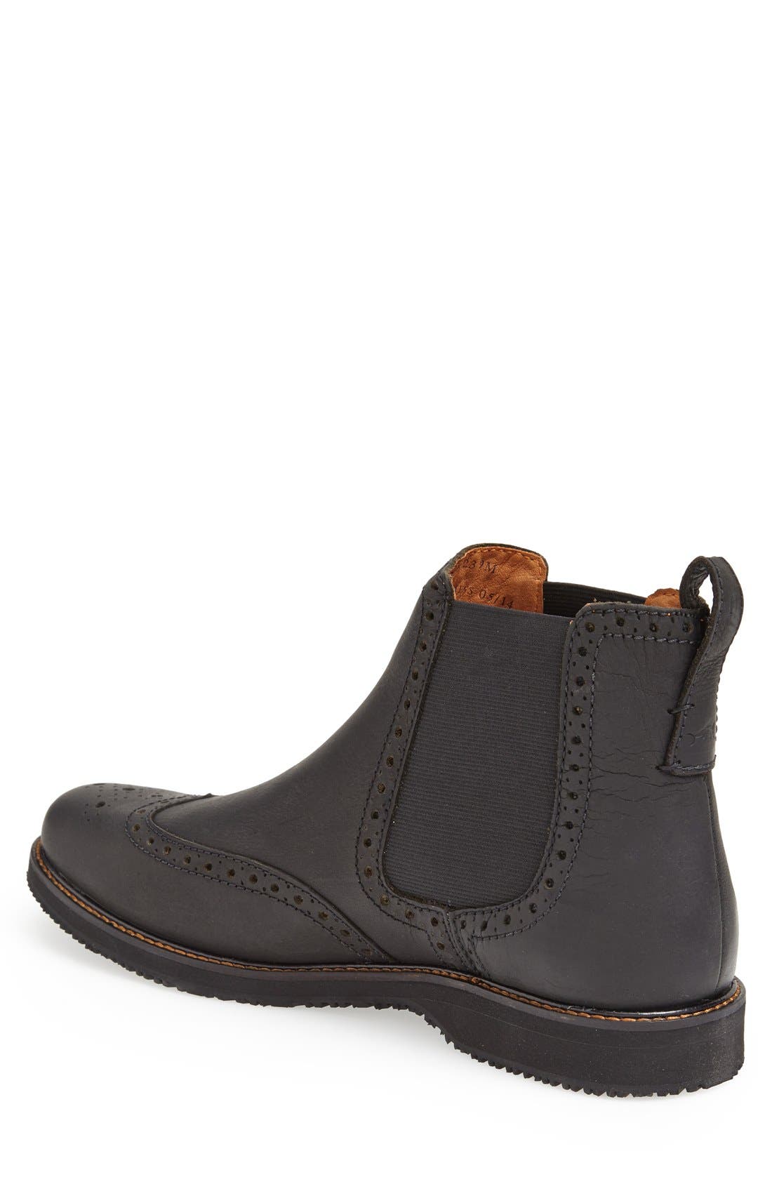 'Enclave' Wingtip Chelsea Boot, Alternate, color, BLACK