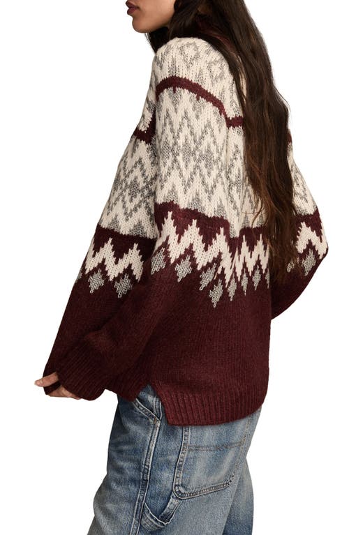 Lucky Brand Fair Isle Mock Neck Sweater In Multi