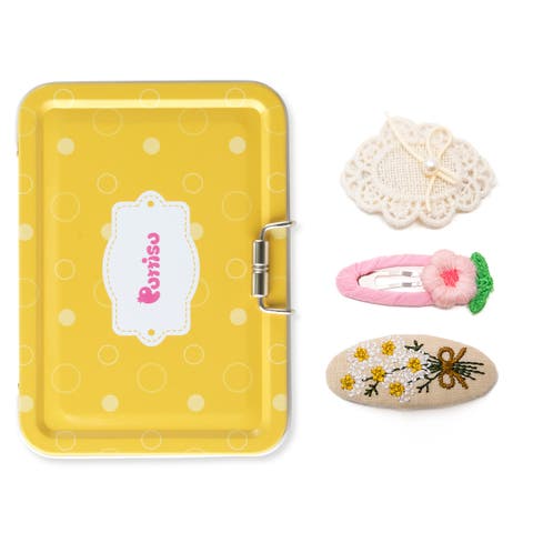 3pc Hair Clip Crochet Meadow Set