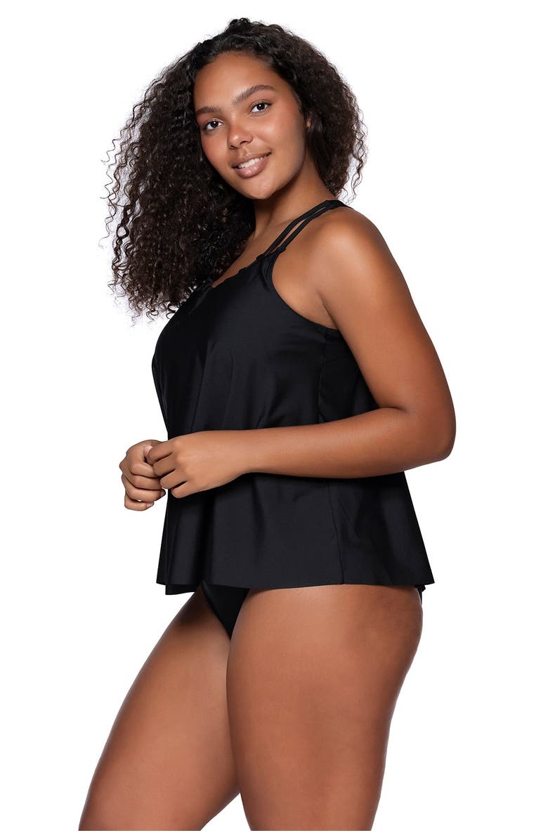 Sunsets Escape Sadie Tankini Swimsuit Top, Alternate, color, Black