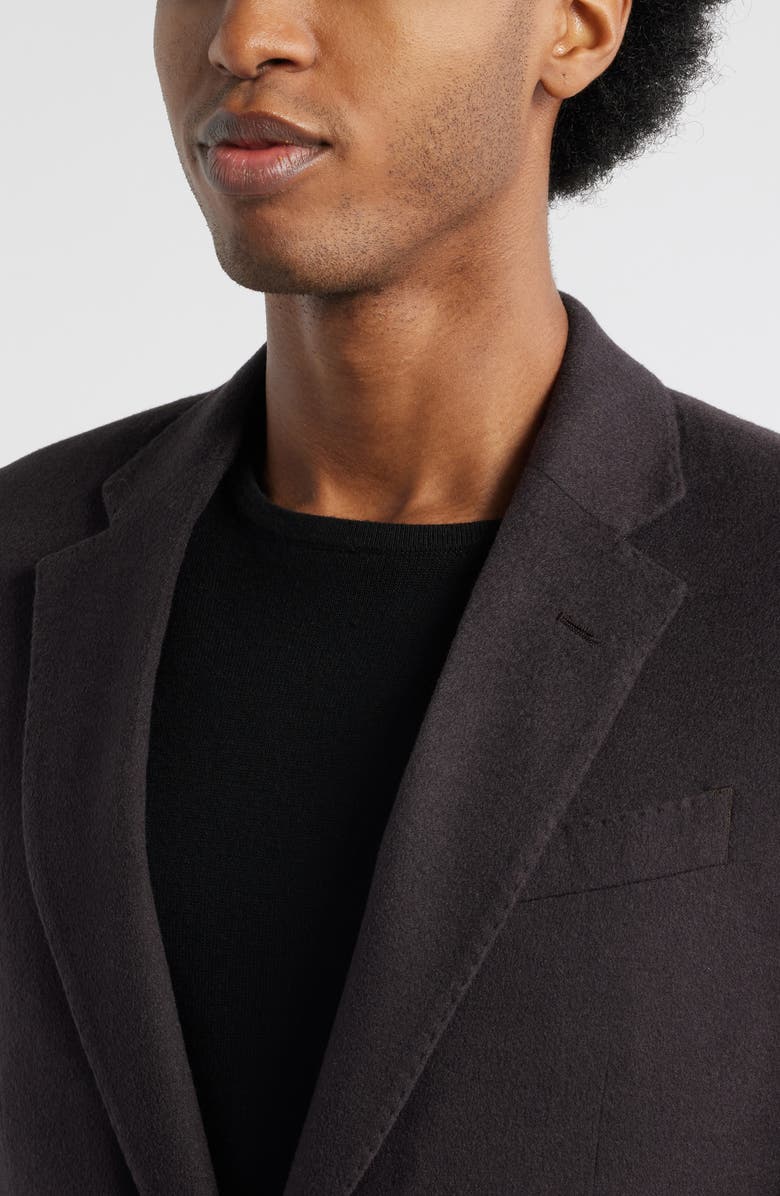 Emporio Armani Dark Brown Cashmere Blazer, Alternate, color, Solid Dark Brown