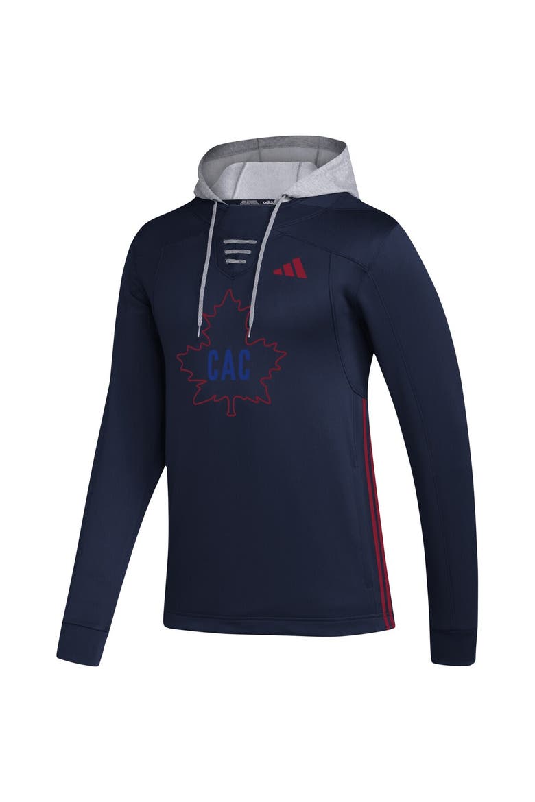 Men's adidas Navy Montreal Canadiens Refresh Skate Lace AEROREADY Pullover Hoodie, Alternate, color, Navy