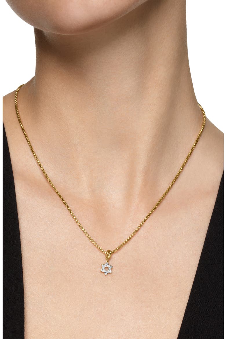 Micro Pavé Star of David Enhancer in 18K Yellow Gold with Diamonds, 7.4mm, Alternate, color, DIAMOND