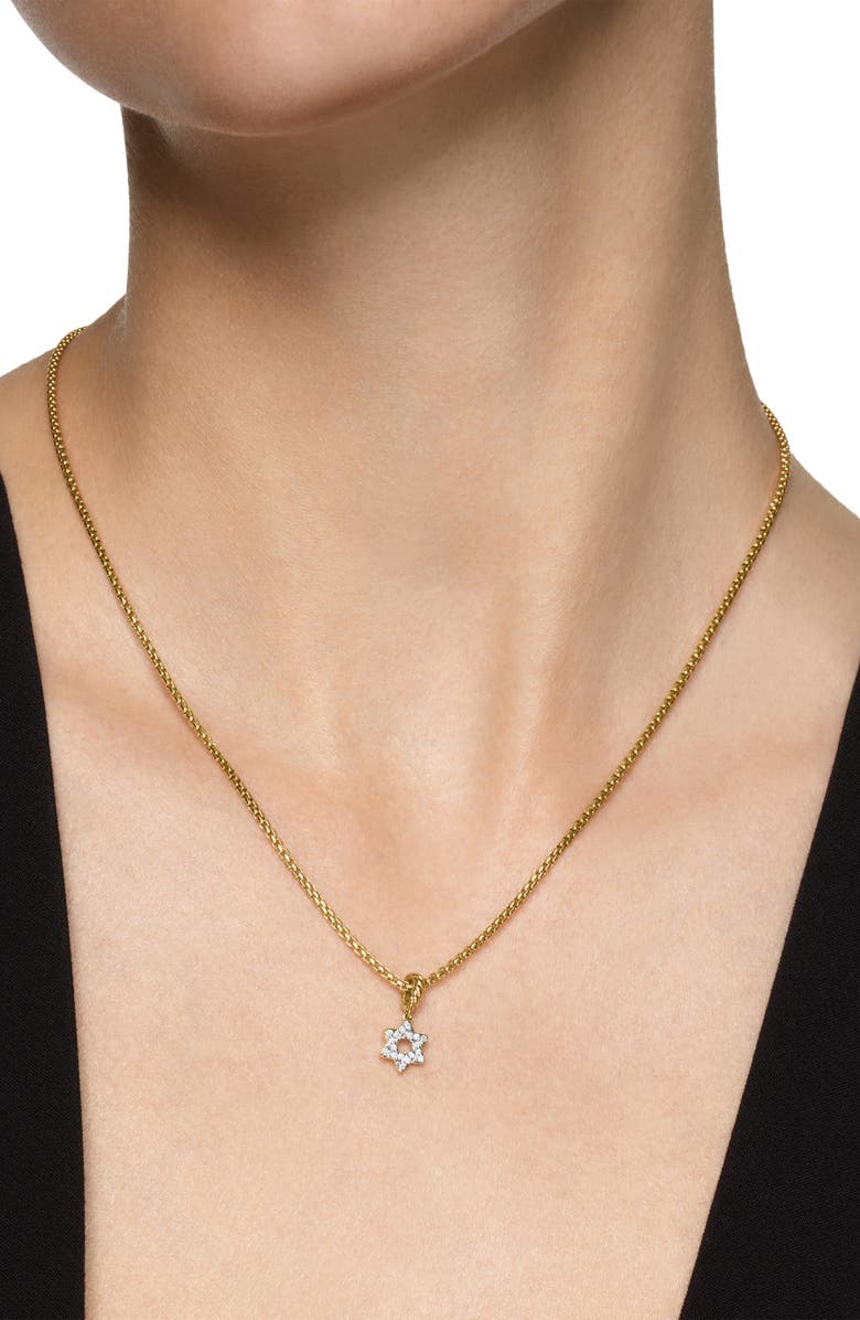 David Yurman Micro Pavé Star of David Enhancer in 18K Yellow Gold with Diamonds, 7.4mm, Alternate, color, Diamond