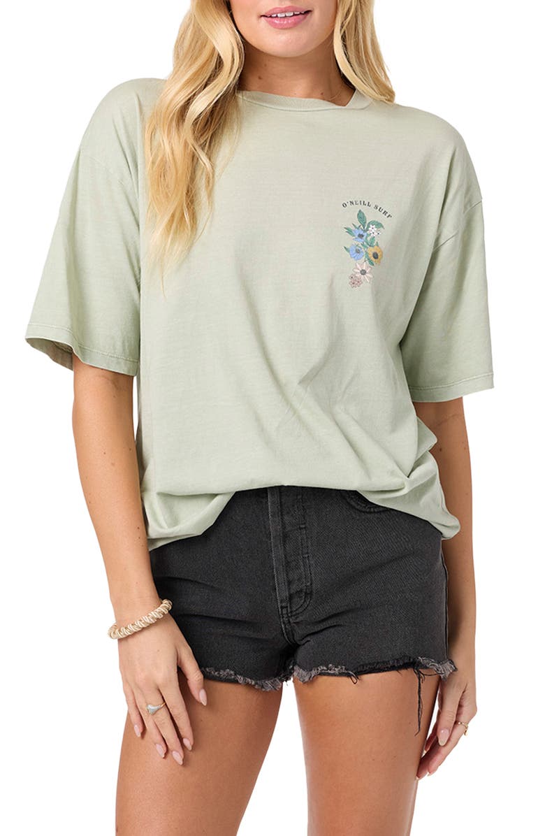 O'Neill Petal Oversize Cotton Graphic T-Shirt, Main, color, Desert Sage