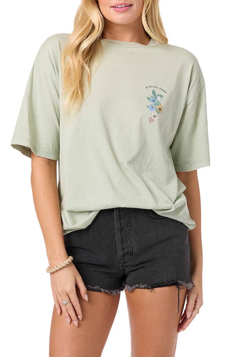 Petal Oversize Cotton Graphic T-Shirt