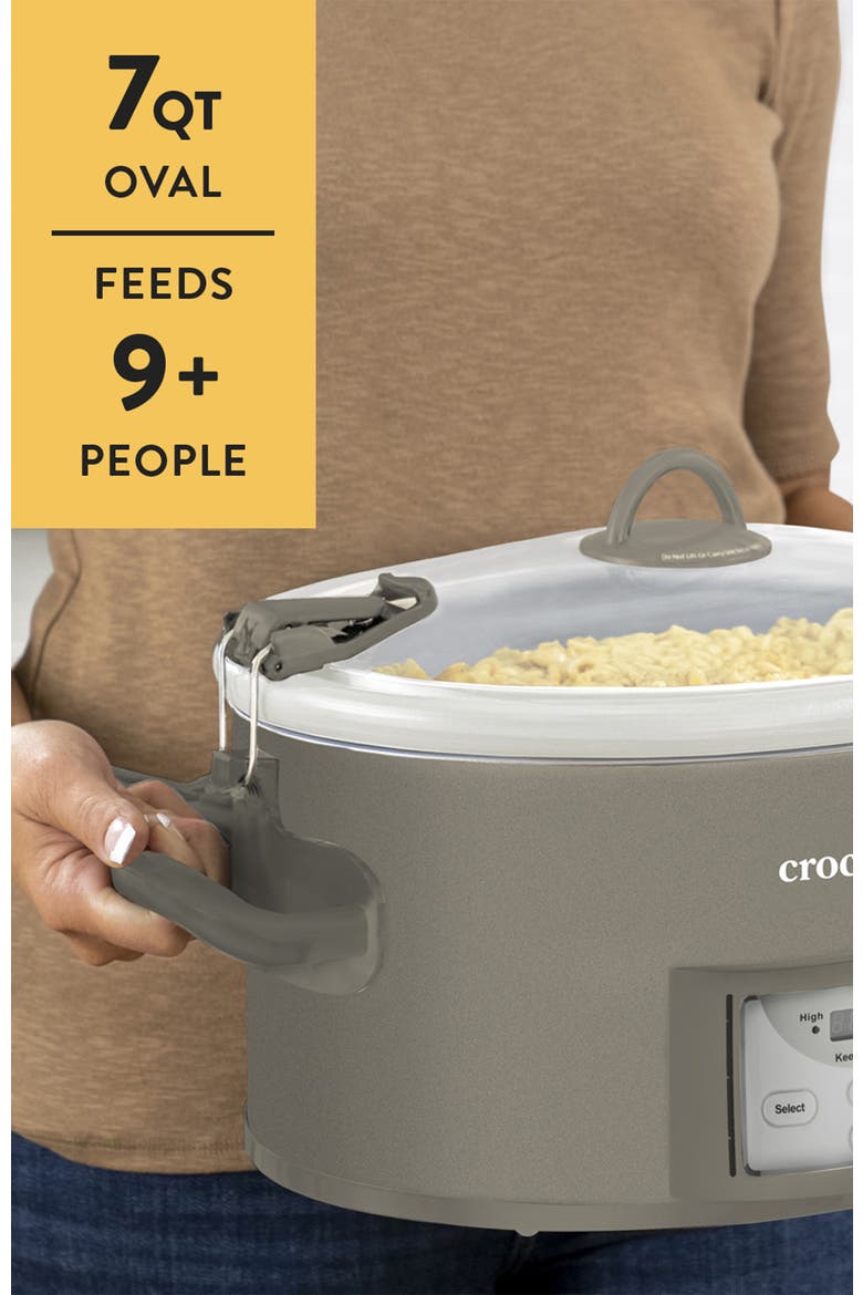 Programmable 7-Quart Cook & Carry Slow Cooker, Alternate, color, Grey