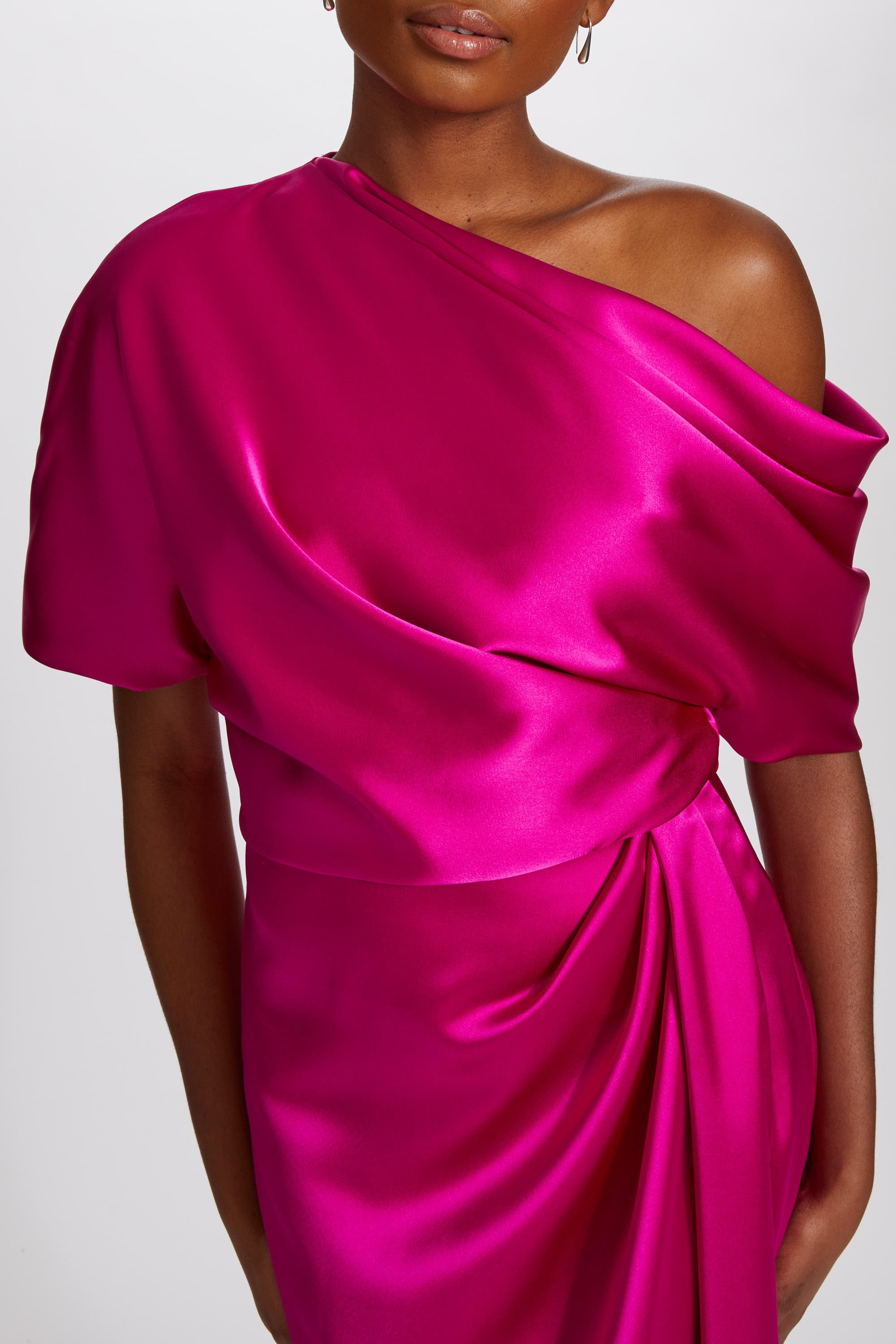 Fluid Satin Off-the-Shoulder Gown - image 3