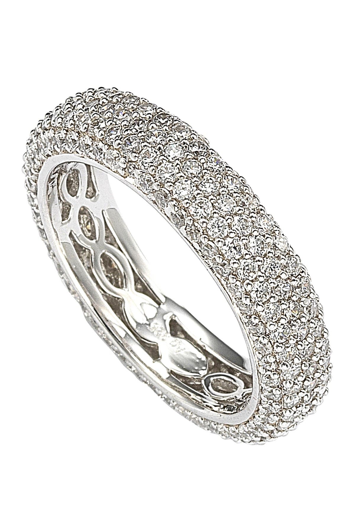 SUZY LEVIAN Sterling Silver Pavé Cubic Zirconia Eternity Band Ring