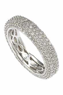 SUZY LEVIAN Sterling Silver Pavé Cubic Zirconia Eternity Band Ring
