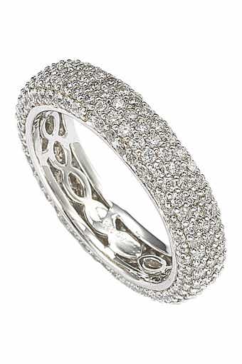 SUZY LEVIAN Sterling Silver Pavé Cubic Zirconia Eternity Band Ring