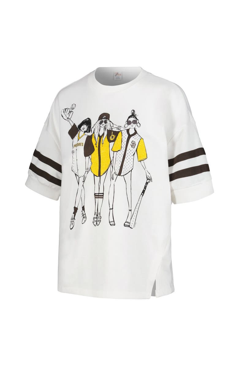 G-III 4HER BY CARL BANKS Women's G-III 4Her by Carl Banks White San Diego Padres Winners Half-Sleeve Fashion Top, Alternate, color, 