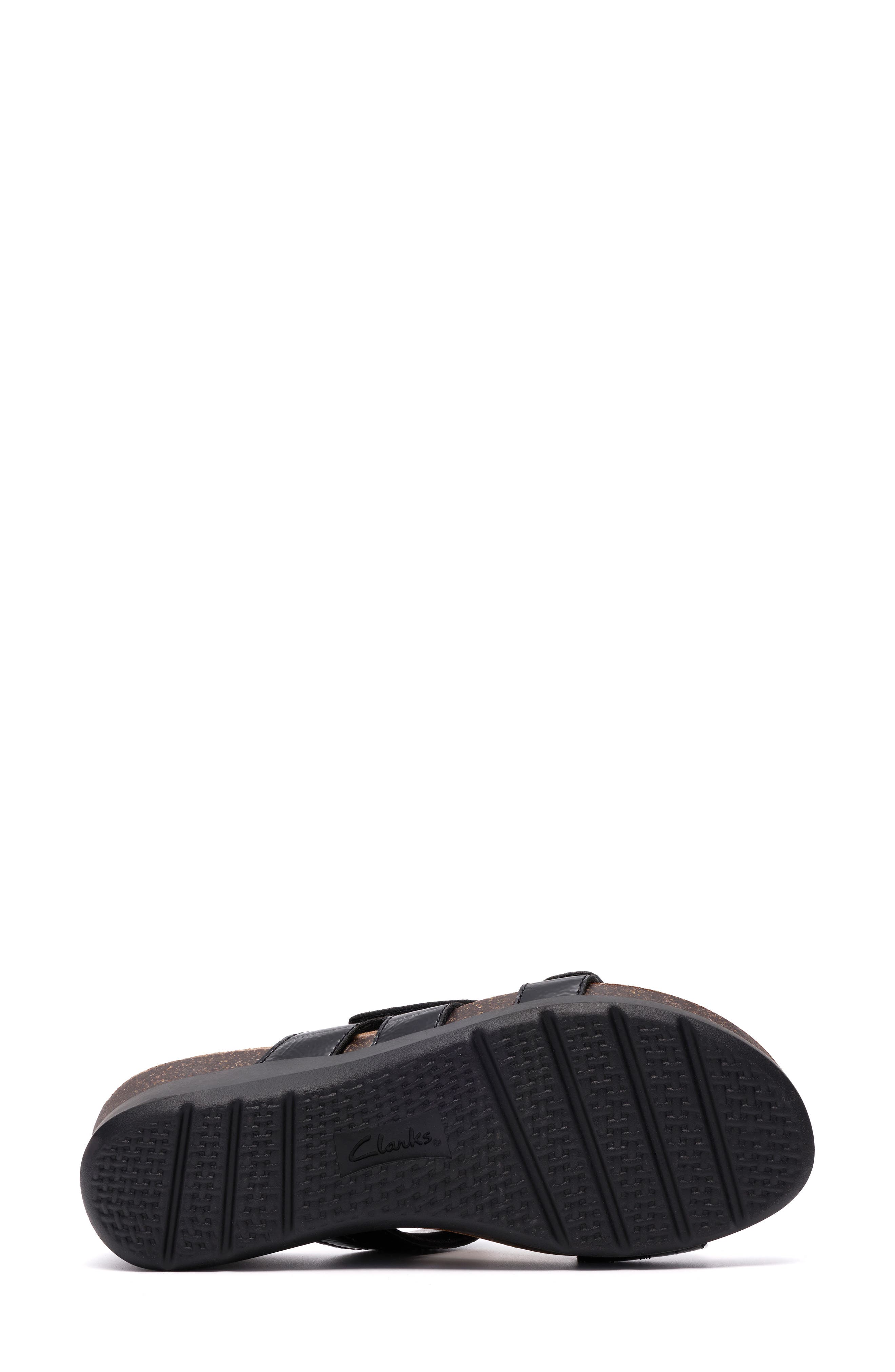 Clarks<sup>®</sup> Calenne Holly Wedge Slide Sandal, Alternate, color, Black Pat