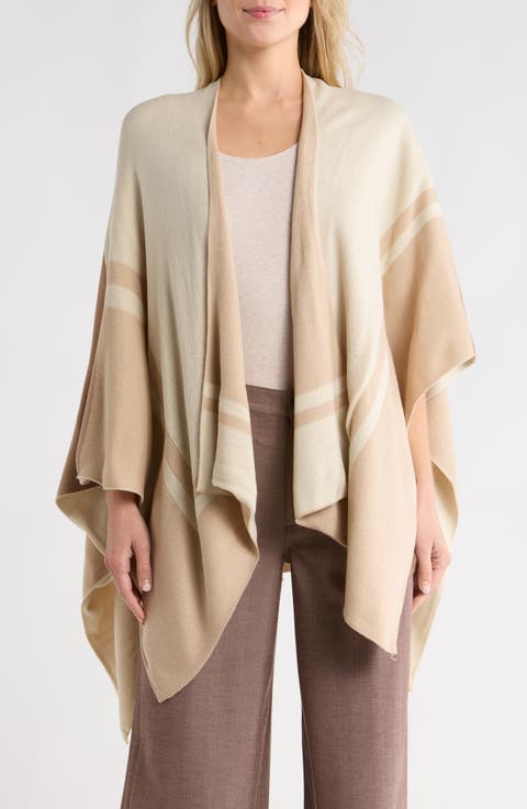 Border Print Transitional Ruana