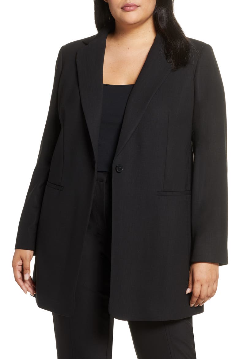 Beau Stretch Wool Blazer, Main, color, BLACK