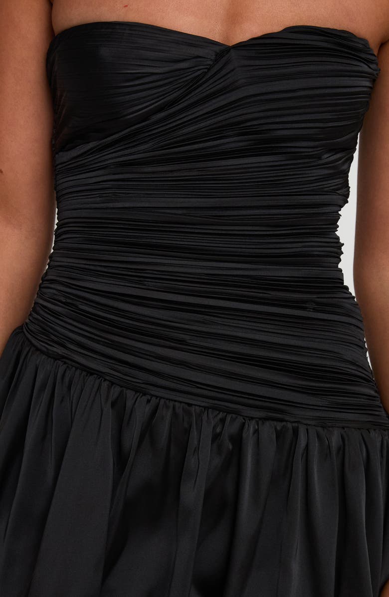 Princess Polly Ruched Strapless Romper, Alternate, color, Black