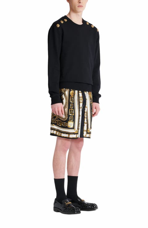 Slinky Printed Shorts With Foulard Chaînes Pattern