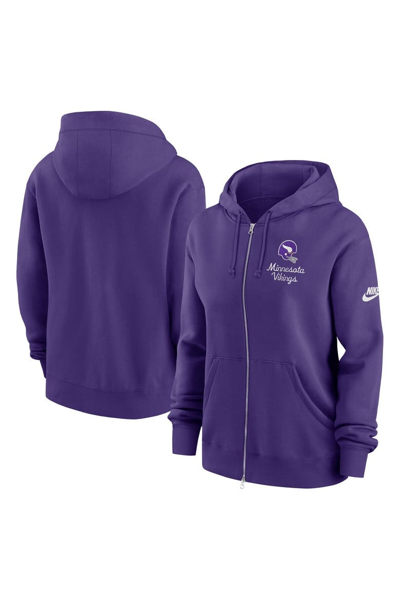 Women's Nike Purple Minnesota Vikings Phoenix Rewind Full-Zip Hoodie, Main, color, Purple