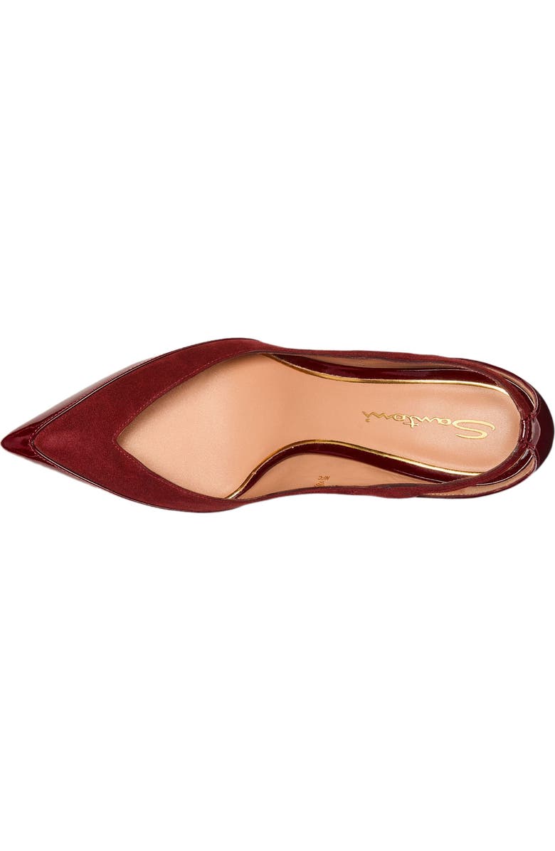 Santoni Women's patent leather and suede high-heel pump, Alternate, color, Burgundy