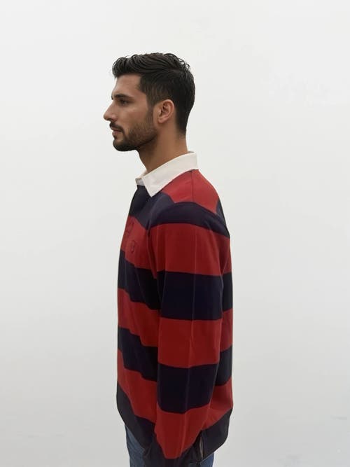 Ledger & Ford Ivy Stripe Rugby Shirt In Multi