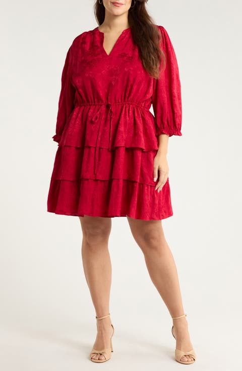 Burnout Floral Minidress (Plus)