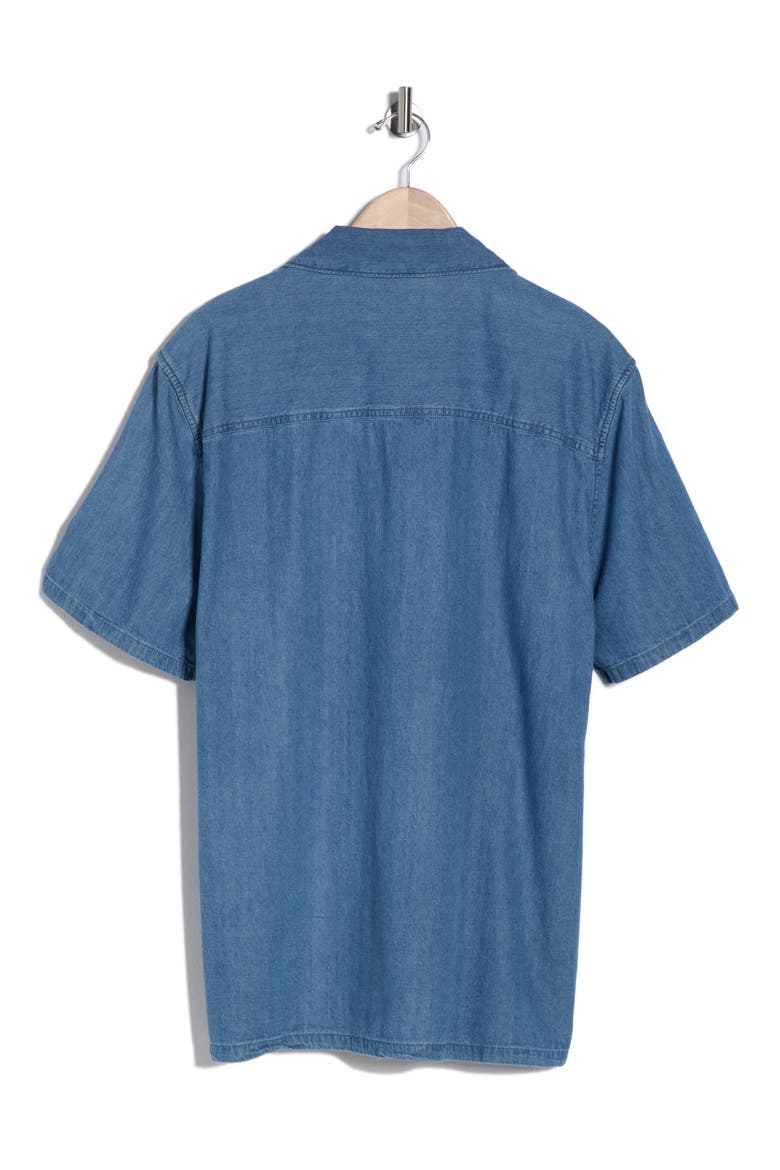 Klark Denim Camp Shirt, Alternate, color, MEDIUM BLUE WASH