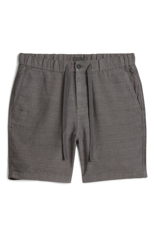 John Varvatos Benson Linen Blend Drawstring Shorts In Seal Grey