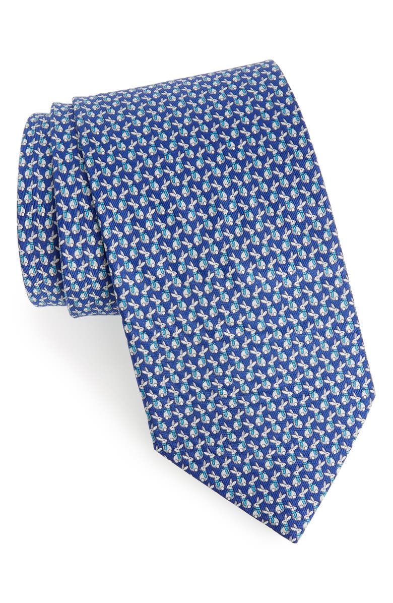 FERRAGAMO Salvatore Ferragamo Fred Print Silk Tie, Main, color, 