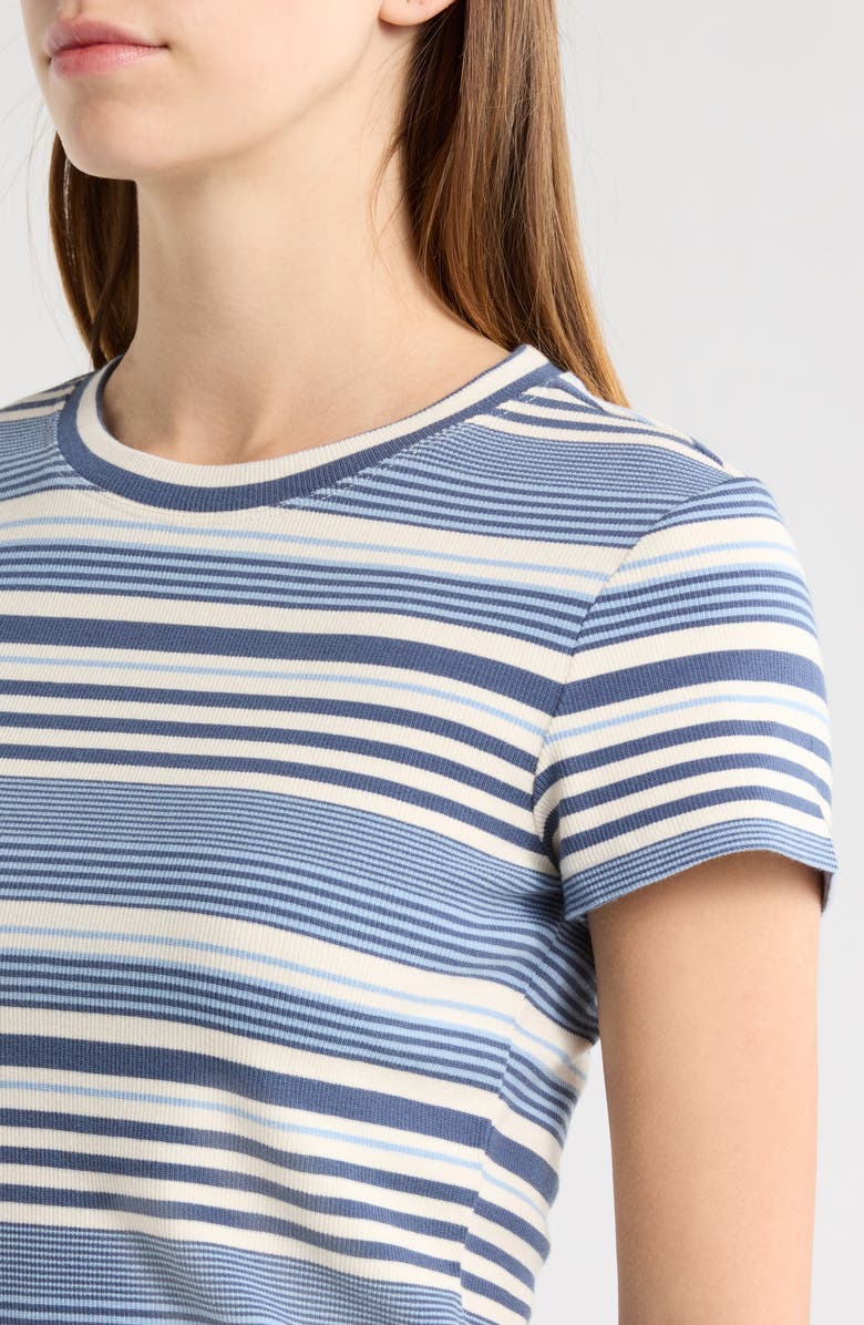 Marine Layer Lexi Rib Stripe Sun-In Crewneck T-Shirt, Alternate, color, Blue Multi Stripe