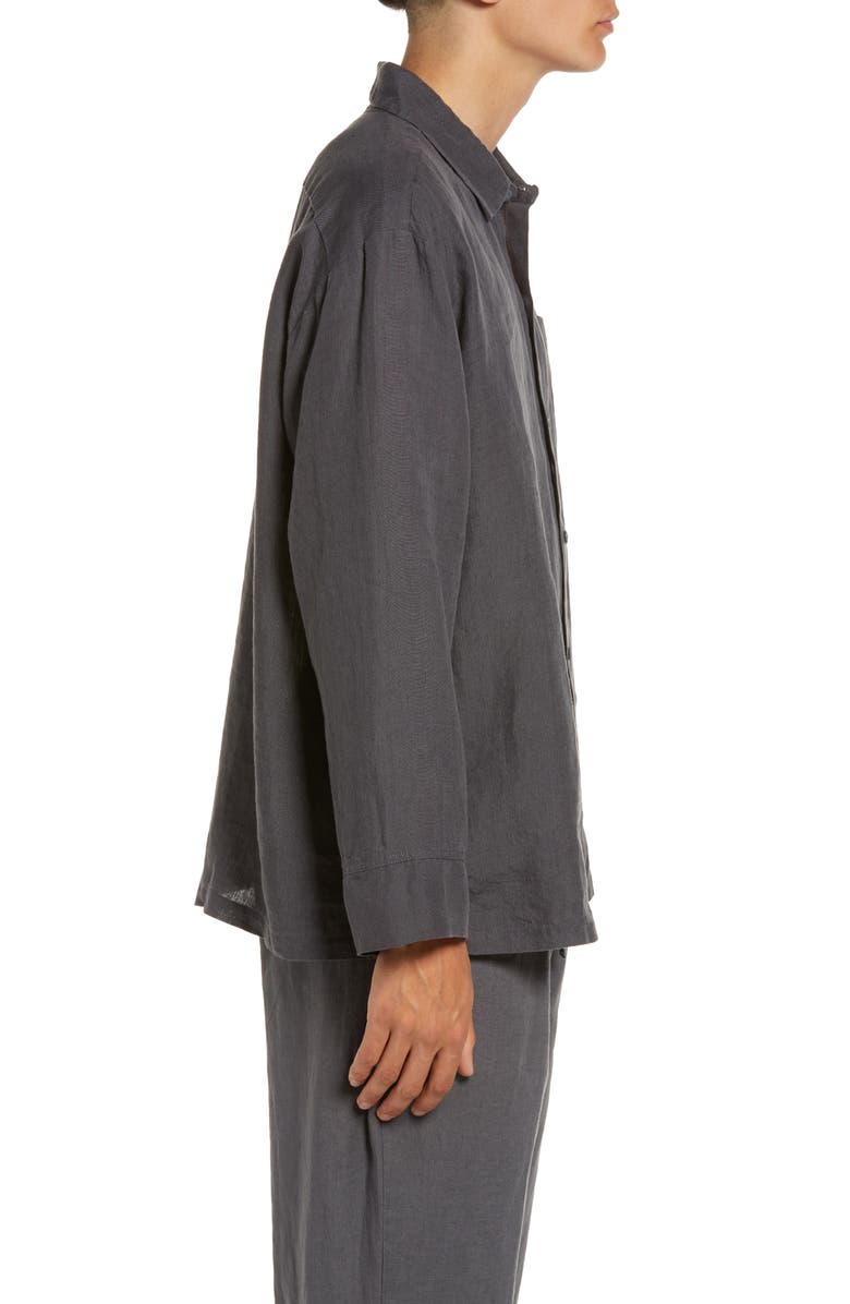 Parachute Linen Shirt, Alternate, color, Coal