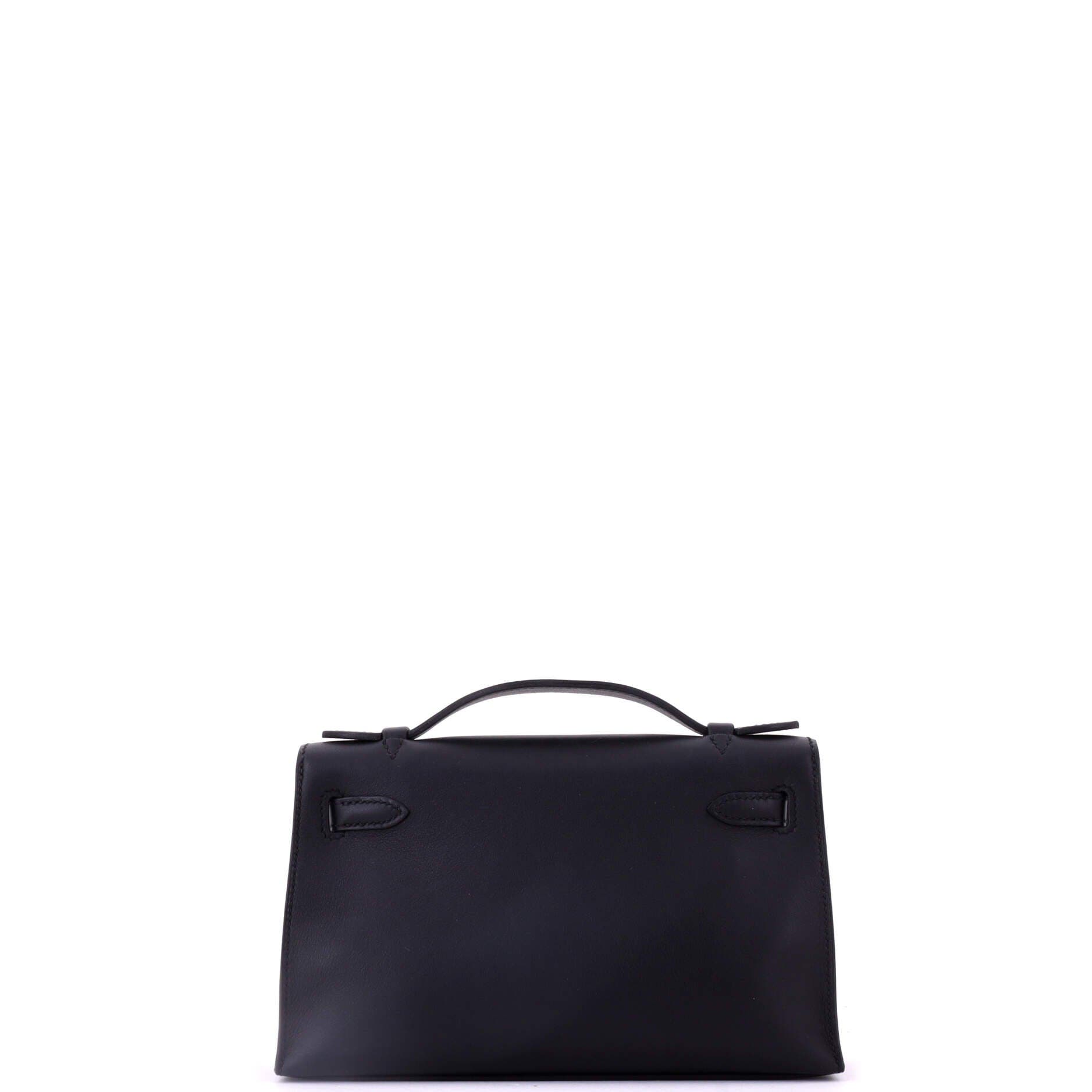 Pre-Owned Hermes Kelly Pochette Swift, Alternate, color, Noir
