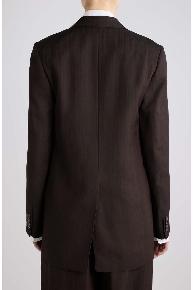 Blanchet Pinstripe Blazer, Alternate, color, BROWN