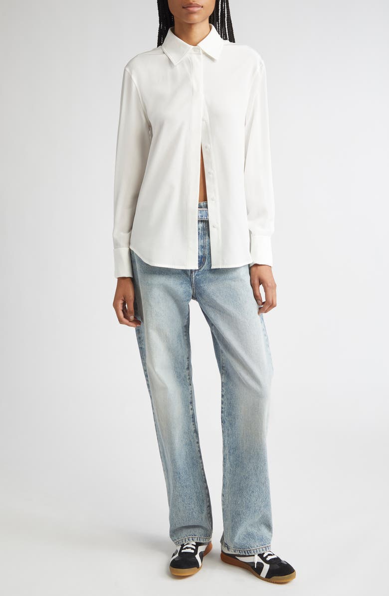 Proenza Schouler Ellsworth Belted Boyfriend Jeans, Alternate, color, Classic Wash