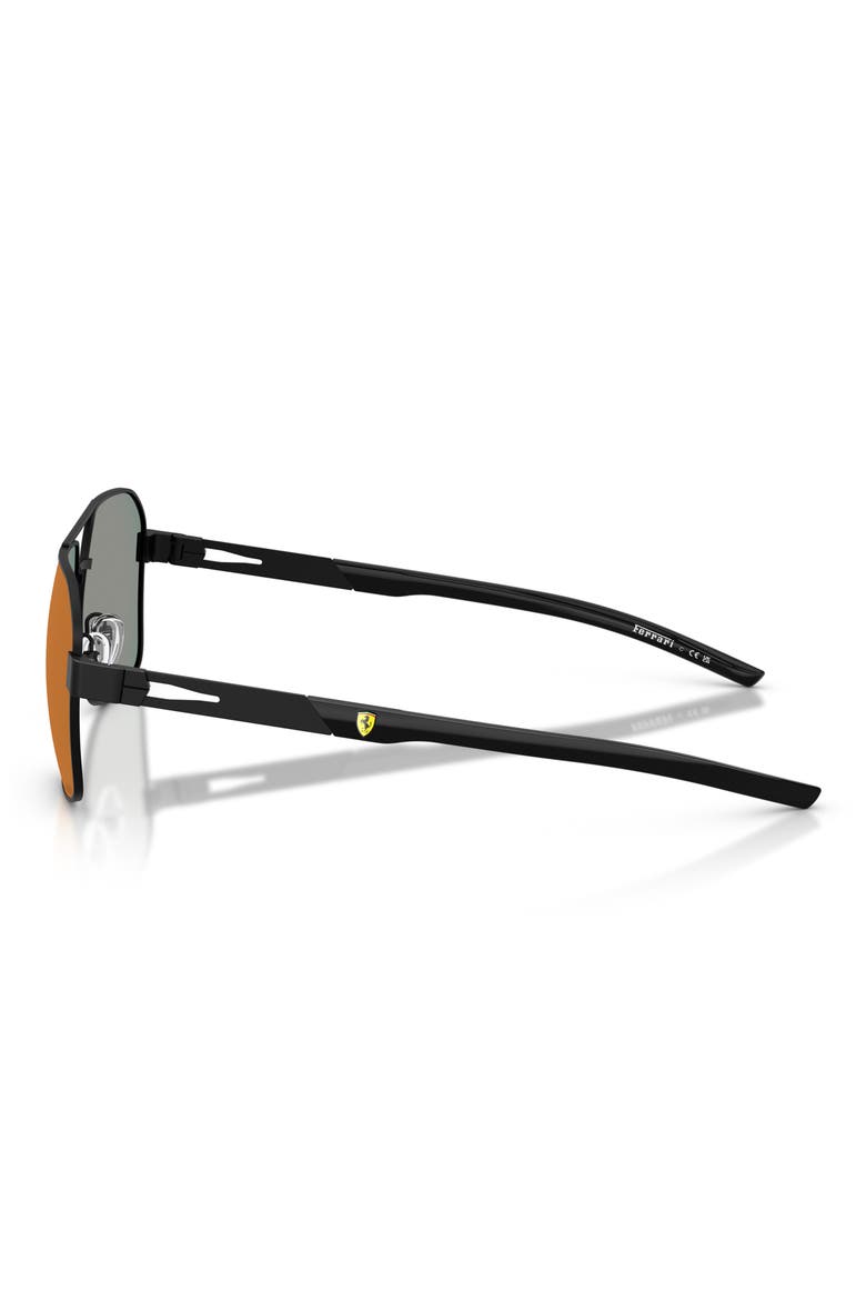 57mm Square Sunglasses, Alternate, color, MATTE BLACK / BLACK