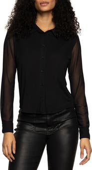 Sanctuary Mesh Button-Up Shirt