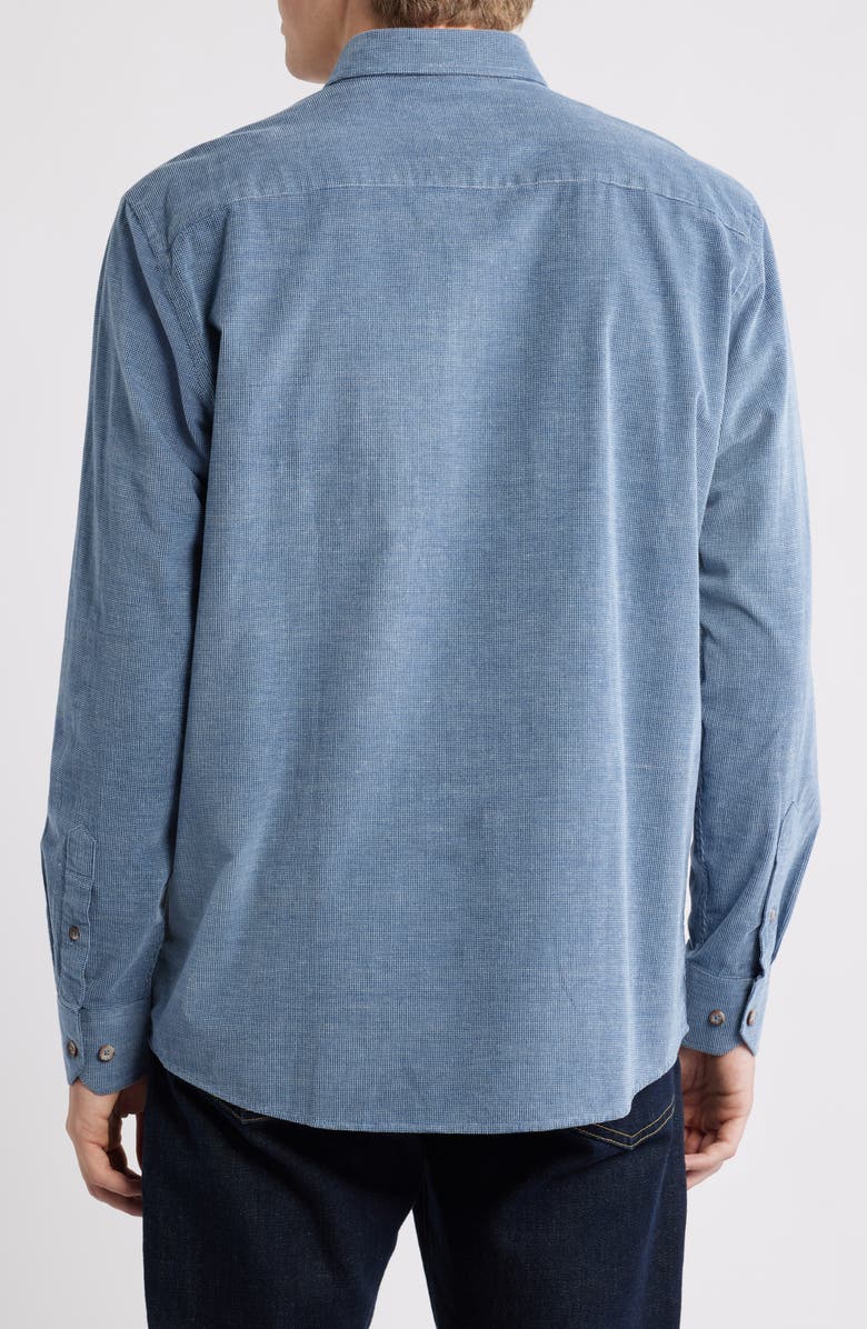Johnston & Murphy Textured Corduroy Button-Down Shirt, Alternate, color, Blue