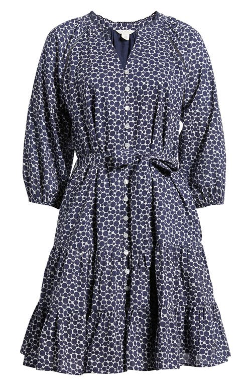Caslonr Caslon(r) Print Cotton Minidress In Navy Dot