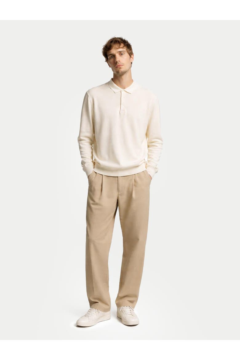 Men's Cashmere Silk Polo, Alternate, color, marshmallow